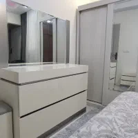 تخت خواب دونفره سفید،تشک، کمد،کفی تخت فلزی جکدار