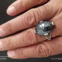 انگشتر حدید حکاکی با نادعلی و دور نجف