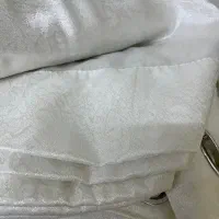 ۲عدد پرده پانچ شده حریر کتان و ۳عدد زیر پرده|پرده، رانر، رومیزی|مشهد, کوه سنگی|دیوار