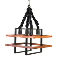 لوستر چوب فلز کلاسیک|لوستر و چراغ آویز|گلپایگان, |دیوار