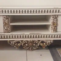 میز تلویزیون دوعسلی یه میز وسط دوگلدان بامبو