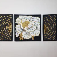 تابلو گچبری مدرن ، تکسچر، ورق طلا|صنایع دستی و سایر لوازم تزئینی|شاهینشهر, گزبرخوار|دیوار