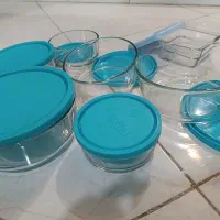 شش عدد ظرف شیشه ای درب دار|ظروف نگهدارنده، پلاستیکی، یک‌بارمصرف|شاهین‌شهر, شهرک هشت بهشت|دیوار