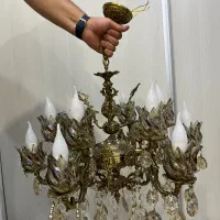 لوستر ۱۲ شعله تمام برنج