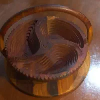 آجیل‌خوری چوبی دست‌ساز ۳۰ سانتی با دسته تاشو