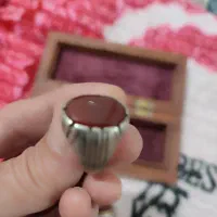 انگشتر نقره با عقیق یمنی و حکاکی و رکاب دستی|جواهرات|تهران, بریانک|دیوار