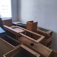 کابینت سینک و هود و سه عدد دکور شیشه ای|جاکفشی، کمد، دراور|گلبهار, شهر جدید گلبهار|دیوار