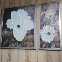 ست تابلو گل برجسته با طرح طلاکوب.