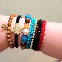 دستبند مرواریدی کشی دستساز