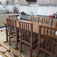 میز غذا خوری ۸نفره با ۸تا صندلی|میز و صندلی غذاخوری|ساری, |دیوار