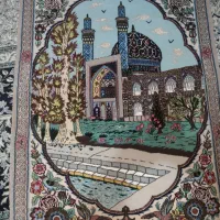 قالیچه ی دستباف ابریشمی|تابلو فرش|اصفهان, دانشگاه افسری امیرالمومنین|دیوار