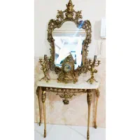 آینه و شمعدان و ساعت برنز