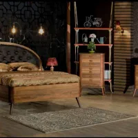 سرویس خواب دونفره آکاژو سنا چوب در حد نو|تخت و سرویس خواب|شیراز, فرگاز|دیوار