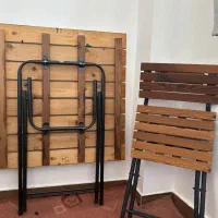 میز و صندلی چوبی تاشو