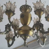 فروش لوستر برنز برنجی 8 شعله جفت اصل،یلدا،وکریسمس
