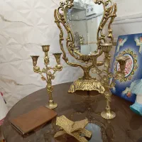 میزخاطره برنزاصل فرشته و واینه شمعدان بزرگ ورحل|صنایع دستی و سایر لوازم تزئینی|ری, شهرری|دیوار