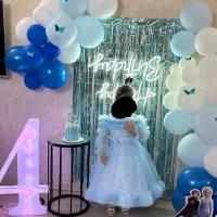 ریسه بادکنک آبی و سفید تم فروزن