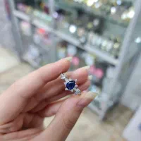 انگشتر نگین آبی نقرع اصل pd