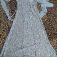 لباس مجلسی تمام منجوق با زیره حریرو نخی وشال همرنگ