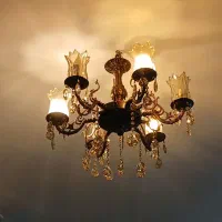 لوستر ۶لامپ طرح برنز|لوستر و چراغ آویز|زنجان, |دیوار