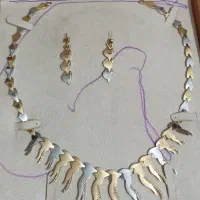نیم ست طلا سرویس طلا شیک و جدید سینه ریز گوشواره