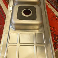 فروش سینک دو لگنه ایلیا استیل مدل الماس|آب‌چکان و نظم‌دهنده ظروف|خرمدره, |دیوار