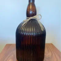 بطری شیشه قهوه ایی صخیم ۵ لیتری نو