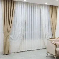 پرده پذیرایی 4 متر قد 285 پرده اتاق خواب 170 قد280