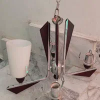 دو عدد لوستر نو ، جنس چوبی و فلزی ،