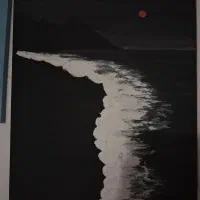 نقاشی دریا در تاریکی ( کار شده با اکریلیک و تکسچر)