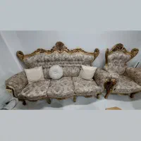 مبلمان استیل ۷نفره و ناهارخوری ۶نفره باهم|مبلمان خانگی و میز عسلی|تهران, جنت‌آباد جنوبی|دیوار