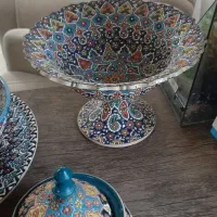 دیس بشقاب قدیمی و ظروف مینا کاری|صنایع دستی و سایر لوازم تزئینی|ری, فیروزآبادی|دیوار