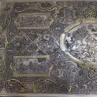 سینی برنجی تمام قلم بی نظیر|کلکسیون اشیاء عتیقه|شهریار, شهریار|دیوار