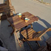 میز و صندلی تاشو چوبی / کافه|میز و صندلی غذاخوری|قزوین, |دیوار