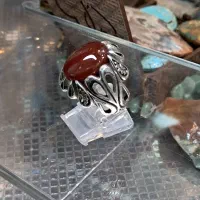 انگشتر نقره استخوانی