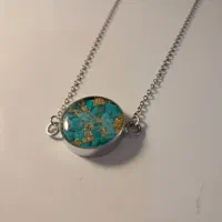 گردنبند فیروزه و ورق طلا آبکاری استیل|جواهرات|قم, انسجام|دیوار