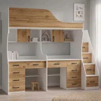 تخت دوطبقه ومیز تحریر دوقلوها