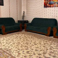 مبل۷نفره مخمل سبز محکم وباکیفیت سالها استفاده کن|مبلمان خانگی و میز عسلی|نیشابور, شهرک جانبازان|دیوار