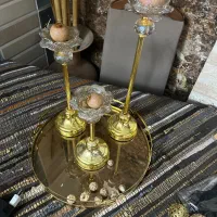 جا شمعی با سینی گرد