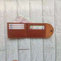 کیف پول و جای کارت چرم طبیعی بزی دست دوز