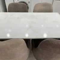 میز ناهار خوری،ساده،سفید،ام دی اف
