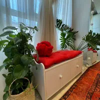 یک عدد نیمکت سفید چوبی کشو دار همراه بالش|صندلی و نیمکت|تهران, نارمک|دیوار
