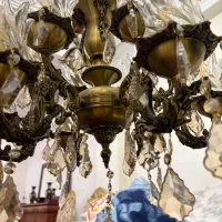 دو عدد لوستر برنز ۱۲ شاخه به همراه دو عدد دیوارکوب|لوستر و چراغ آویز|تهران, بهجت‌آباد|دیوار