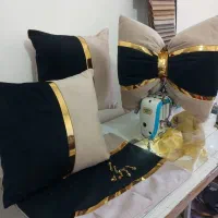 روبالشتی و کوسن مخمل طرح سلطنتی|رختخواب، بالش، پتو|مشهد, پنجتن|دیوار