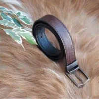 کمربند چرم طبیعی دستدوز دو رویه با سگک چرخشی