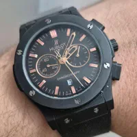 ساعت هابلوت مشکی با بند رابر