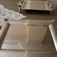 سینی آیینه ای دسته نگین دار