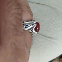 انگشتر نقره با نگین عقیق یمنی