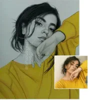 نقاشی ، طراحی و سیاه قلم چهره با شباهت ۱۰۰ درصد