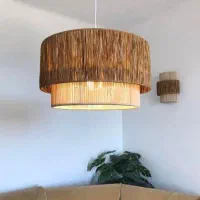 لوستر و آباژور دستساز با رافیا سبک بوهو و طبیعی|لوستر و چراغ آویز|کرج, گلشهر|دیوار